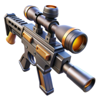 enchanting nostalgic impressionist Advanced energy rifle with telescopic sight, NO BACKGROUND with Transparent Background. sharp png