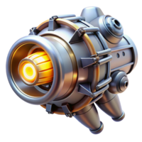 immaculate unforgettable Highly detailed spaceship engine with glowing core, NO BACKGROUND with Transparent Background. png