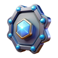 enchanting iconic Futuristic communicator badge with flashing lights, NO BACKGROUND with Transparent Background. png