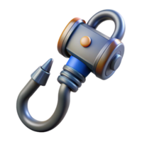 exemplary artistic Futuristic grappling hook with retractable cable, NO BACKGROUND with Transparent Background. luxury png