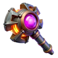 energetic striking Complex alien weapon with glowing energy source, NO BACKGROUND with Transparent Background. premium png