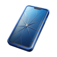 enchanting notable Smartphone with cracked screen NO BACKGROUND with Transparent Background. png