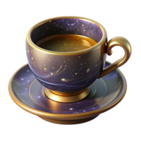 magnificent artistic Ceramic Teacup with Saucer Matching Pattern Transparent Background premium png