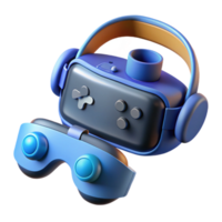 immaculate retro VR headset with controllers NO BACKGROUND with Transparent Background. 8K png