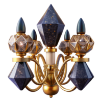 serene artistic Chandelier Crystals Symmetrical Arrangement Isolated professional png