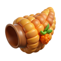 energetic majestic Cornucopia, horn of plenty, NO BACKGROUND with Transparent Background. expertly shot png