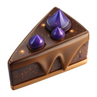 magnificent traditional Chocolate Brown Cake Slice Transparent Background genuine png