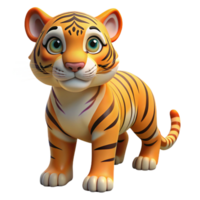 harmonious sumptuous Bengal tiger cub NO BACKGROUND with Transparent Background. detailed png