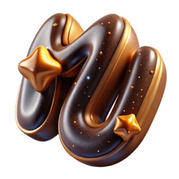 Maravilhoso minimalista chocolate escrito a mão Fonte mu símbolo isolado em transparente fundo Prêmio png