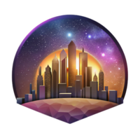 wonderful rustic City Skyline Silhouette Sunset Hues Cutout exclusive png
