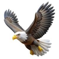 iconic urban Bald eagle in flight no sky or scenery NO BACKGROUND with Transparent Background. top-tier png