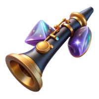 impressive vintage Clarinet Cutout on Transparent Background with Wood Texture png