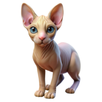 energetic pristine Sphynx cat NO BACKGROUND with Transparent Background. gallery standard png