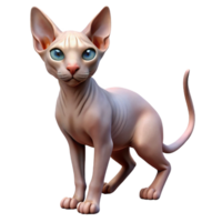 extraordinary classic Sphynx cat NO BACKGROUND with Transparent Background. studio quality png