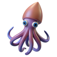 exemplary mid-century Squid NO BACKGROUND with Transparent Background. masterfully captured png