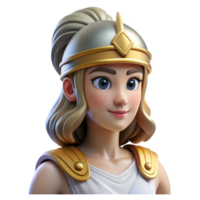 gorgeous dynamic bohemian Athena, Goddess of Wisdom, wearing helmet, NO BACKGROUND with Transparent Background. high quality png