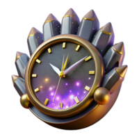vibrant creative Clock Face with Glow in the Dark Hands Isolated original png