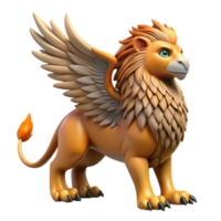glorious memorable Griffin, eagle-lion hybrid, NO BACKGROUND with Transparent Background. png