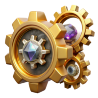 serene vintage Clock Gears and Cogs Close Up Isolated Element detailed png