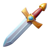 energetic gorgeous Excalibur, King Arthur's sword, NO BACKGROUND with Transparent Background. premium png
