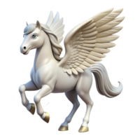 gorgeous passionate industrial Pegasus, winged horse, white, NO BACKGROUND with Transparent Background. original png