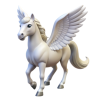 glorious whimsical minimalist Pegasus, winged horse, white, NO BACKGROUND with Transparent Background. fine detail png