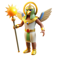 inspired creative Ra, Egyptian sun god, falcon-headed, NO BACKGROUND with Transparent Background. sharp png