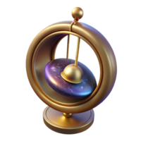 serene minimalist Clock Pendulum Swinging Side View Isolated Element premium png
