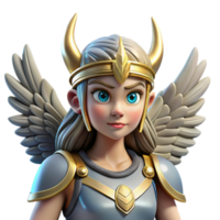 extraordinary notable Valkyrie, Norse warrior maiden, winged, NO BACKGROUND with Transparent Background. png