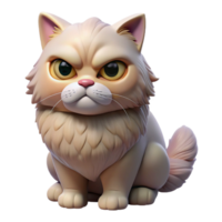 exquisite elegant A grumpy Persian cat with a fluffy face. NO BACKGROUND with Transparent Background. professional png