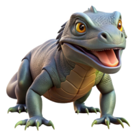 exquisite reflective artistic A fierce Komodo dragon. NO BACKGROUND with Transparent Background. flawless png