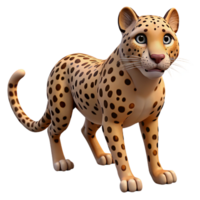 ethereal picturesque A spotted cheetah, ready to pounce. NO BACKGROUND with Transparent Background. premium png