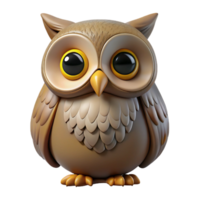 gorgeous reflective creative A wise old owl with large eyes. NO BACKGROUND with Transparent Background. luxury png