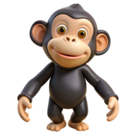 gorgeous iconic A playful chimpanzee. NO BACKGROUND with Transparent Background. png