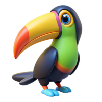 extraordinary energetic urban A colorful toucan with a large beak. NO BACKGROUND with Transparent Background. crisp png