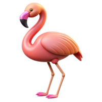 glorious coastal A graceful flamingo standing on one leg. NO BACKGROUND with Transparent Background. professional png