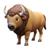 impressive peaceful rustic A bison, head lowered. NO BACKGROUND with Transparent Background. gallery standard png