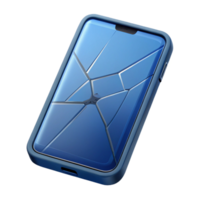 iconic victorian Smartphone with cracked screen NO BACKGROUND with Transparent Background. 8K png