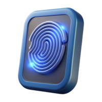exquisite coastal Fingerprint scanner with glowing light NO BACKGROUND with Transparent Background. refined png