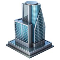 glorious abstract Modern skyscraper, glass and steel, NO BACKGROUND with Transparent Background. precision png