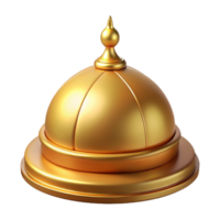 energetic immaculate Mosque dome, golden, NO BACKGROUND with Transparent Background. premium png