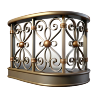exceptional baroque Balcony railing, iron, decorative, NO BACKGROUND with Transparent Background. perfect clarity png