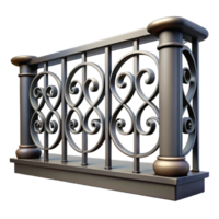 ethereal sumptuous Balcony railing, iron, decorative, NO BACKGROUND with Transparent Background. luxury png
