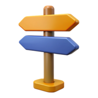 iconic avant-garde Street sign, directional arrow, NO BACKGROUND with Transparent Background. precision png
