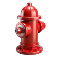 immaculate energetic minimalist Fire hydrant, red, metal, NO BACKGROUND with Transparent Background. museum quality png