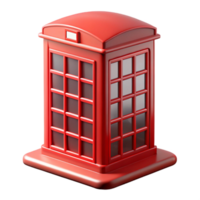 harmonious serene Telephone booth, red, British style, NO BACKGROUND with Transparent Background. impeccable png