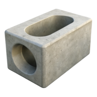 hypnotic melancholic baroque Concrete block, hollow core, NO BACKGROUND with Transparent Background. 8K png