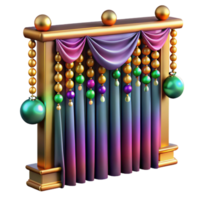 impressive rustic Colorful Beaded Curtain Front View Isolated on Transparent Background high quality png