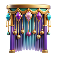 impressive creative Colorful Beaded Curtain Front View Isolated on Transparent Background authentic png