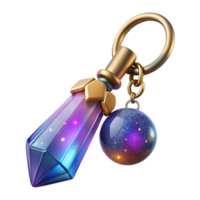 dramatic artistic Colorful Beaded Keychain Cutout Transparent Background high quality png